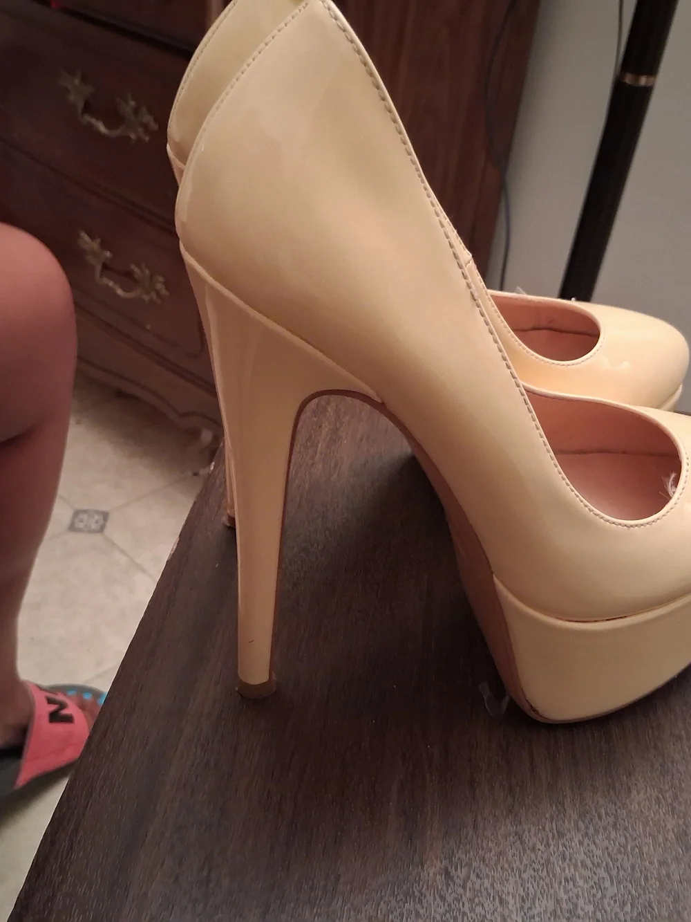 Classic Women's Platform Pumps in Pale Yellow - Designer Style